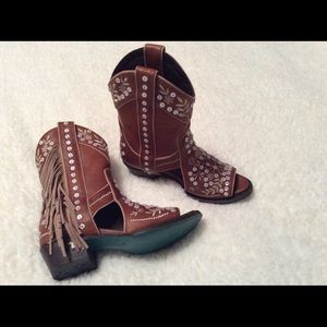 **sold**Lane Peekaboo Toe Cowboy Boot